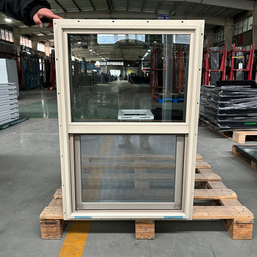 Laminated Glass 3mm Thickness UPVC Single Hung Window Windproof and Easy to Clean
