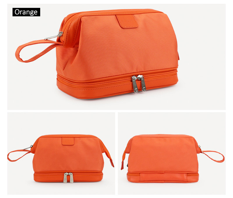 Double Layers Men Travel Wash Portable Waterproof Polyester Cosmetic Bag