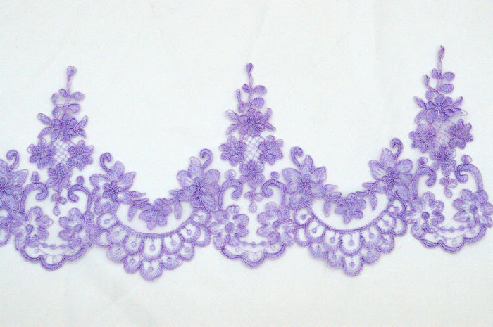Embroidery Wedding Lace Trimming Gold Wire Lace Border H27cm*L20cm Repeat