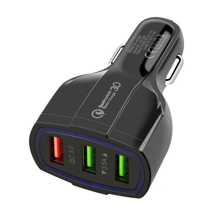 7A CAR CHARGER QC3.0 3 USB Universal Compatible USB CAR CHARGER for all electronics cheap price