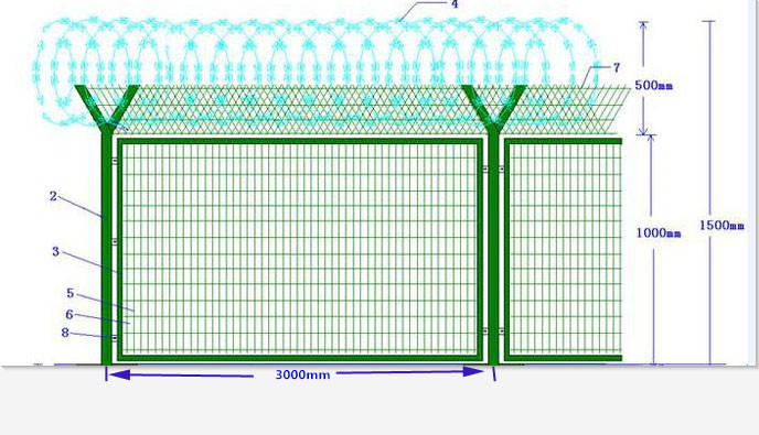 2016 hot sale cheap plastic metal anti climb safety 358 security fence
