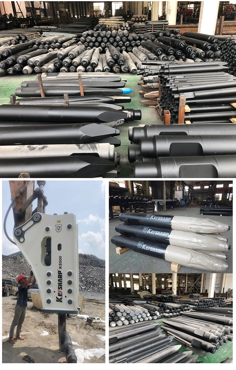 1200mm Hydraulic Hammer Chisel Excavator Parts for Construction