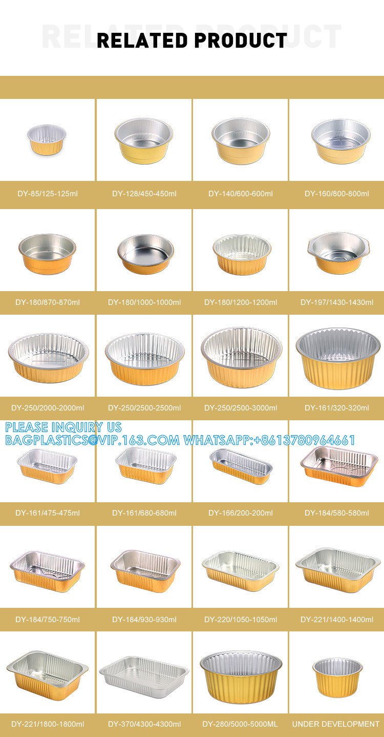 1050ml/220mm Length, Sturdy Aluminum Foil Pans With Lids For Cooking, Baking, Reheating, Freezer, Oven, Recyclable