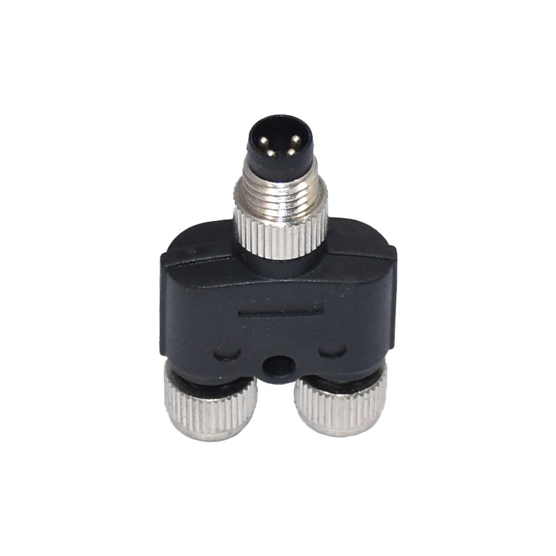 4pins Circular M8 Waterproof Connector Male Y Type Splitter Assembly Straight Socket