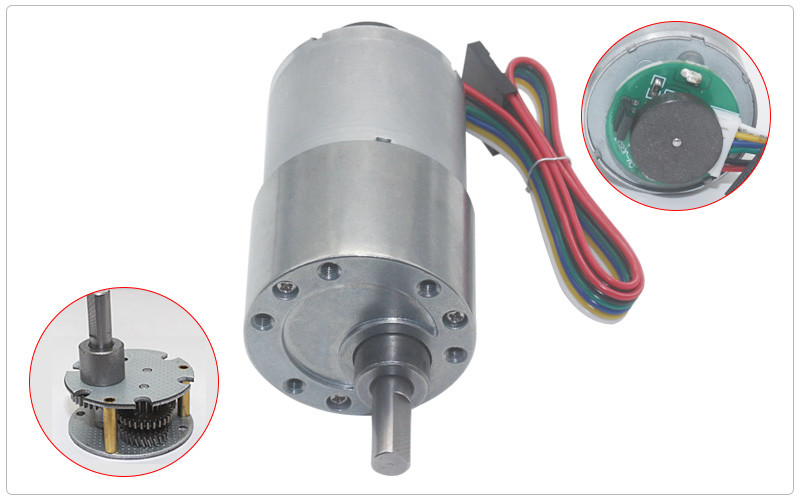 37mm 12v 24v 1600 Rpm High Torque dc gear motor with encoder