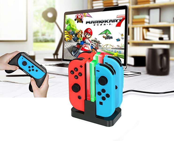 5V 1A 4 In 1 Charging Stand , Nintendo Switch Charger Station Joy Con Controllers