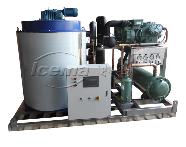 Automatic Seawater Flake Ice Machine 1 Tons Commercial For Food Fish Farm