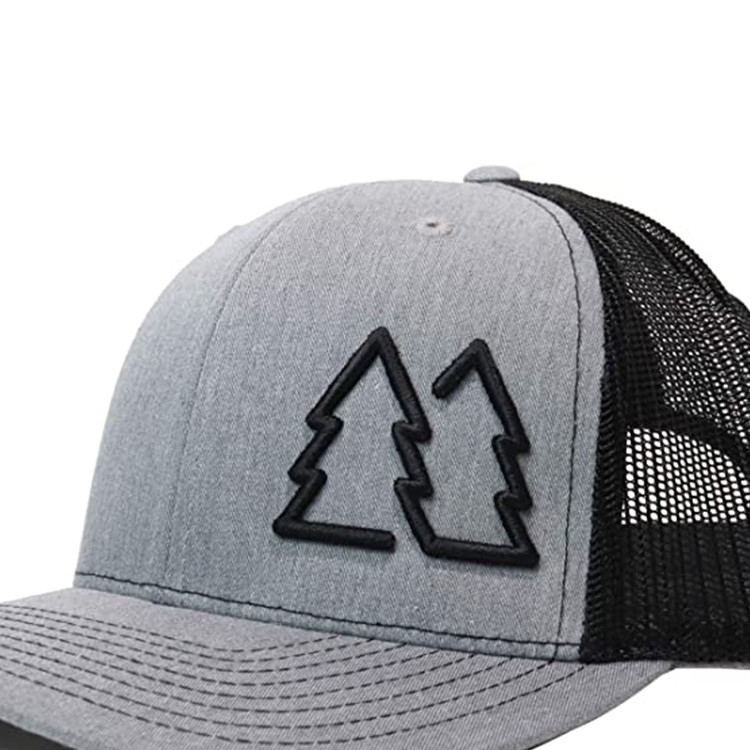 Unisex Embroidered Baseball Caps Six Panels Curved Brim Trucker Mesh Hat
