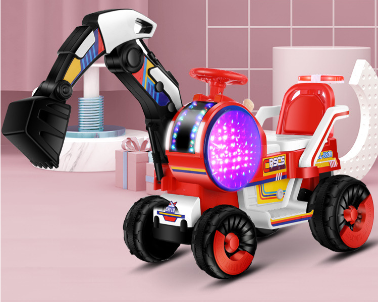 Unisex Children's Electric Toys Excavator Engineering Ride On for Kids 6V4.5AH Battery