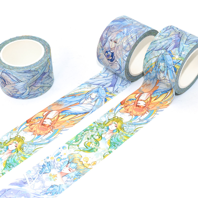 Washi Tape Custom Printed Blue Japanese Paper Tape Colored Masking Tape