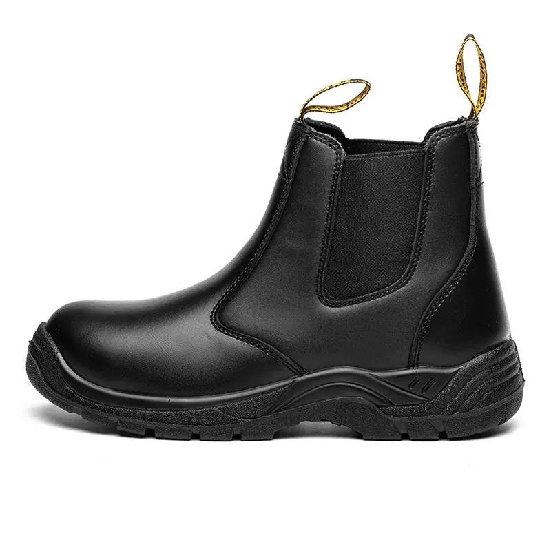 Genuine Leather Steel Toe Work Boots Slip Resistant Smooth Leather Boots S3