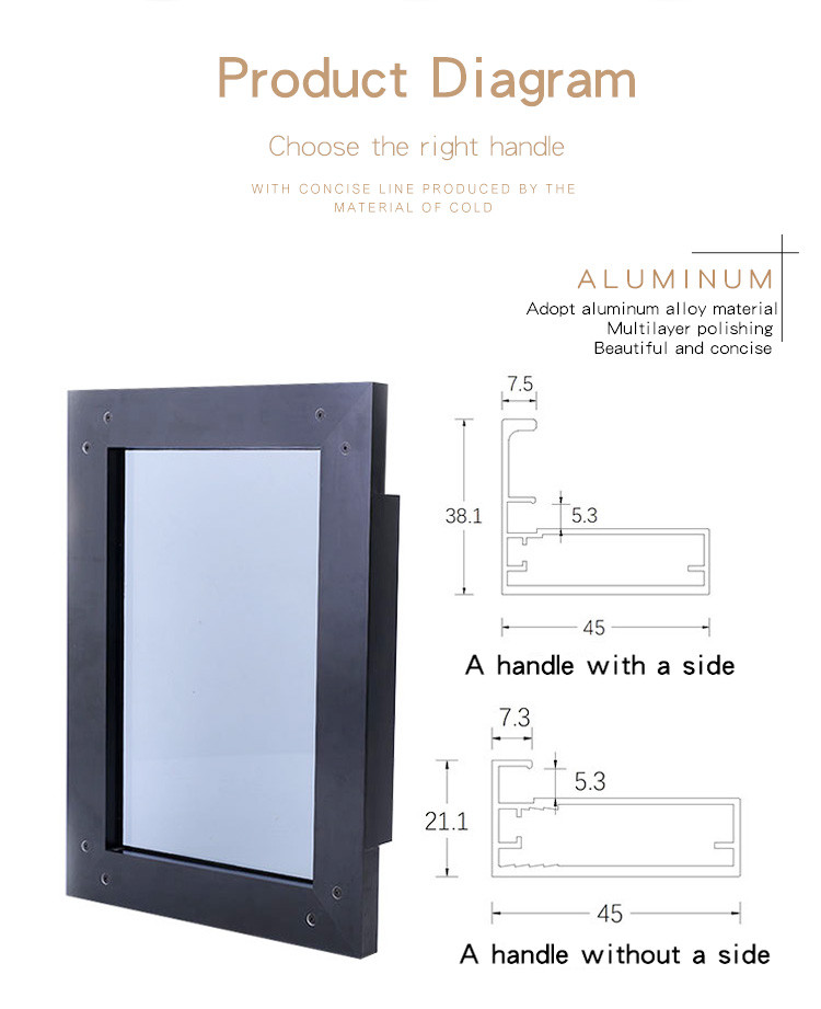 Black Kitchen Cabinet Drawer 450mm Aluminum Alloy Frame