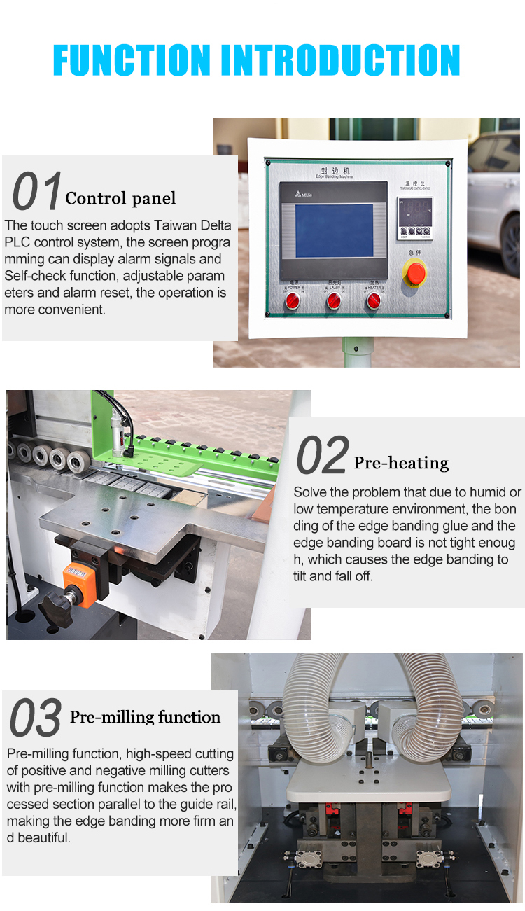 Woodworking Edge Bander with Corner Rounding 0.4-3mm Thickness 380V/220V or Customized