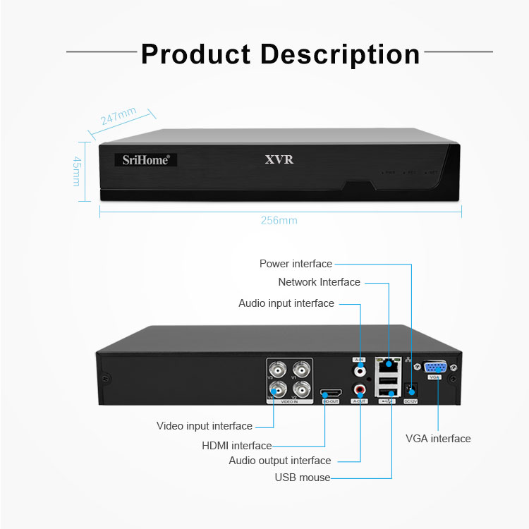 4CH DVR Kit surveillance system IP Camera 2 MP XVR cctv system