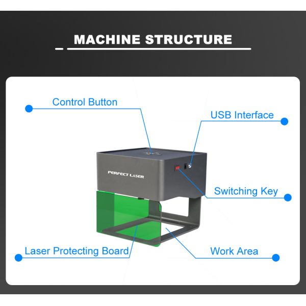 3W Portable Mini Desktop Laser Marker Engraving And Cutting Machine For Wood