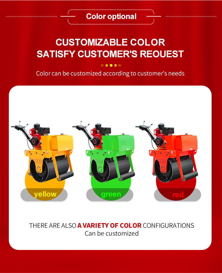 Small Road Roller Vibrator Compactor with 0.5mm Nominal Amplitude and 0-4 km/h Speed