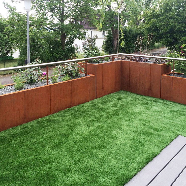 Corten Steel Metal Planter Box Square Cube Sizese Outdoor Flower Pot