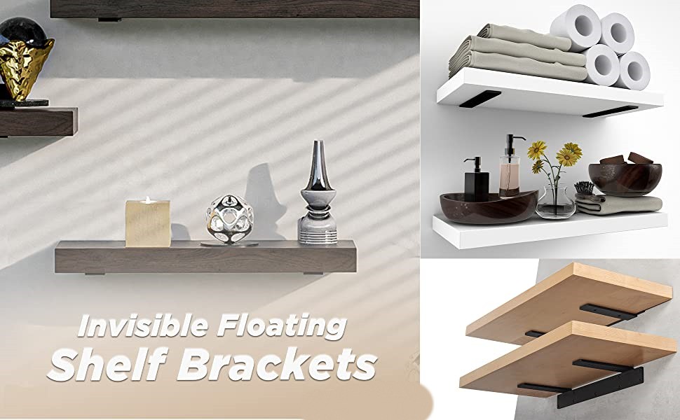 Invisible Brackets for Floating Wood Shelves L-shaped Floating Shelf Brackets