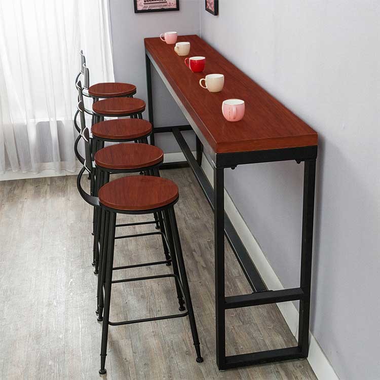 6.2 Inch Red Vintage Coffee Bar Table Portable Melamine Scratch Resistant
