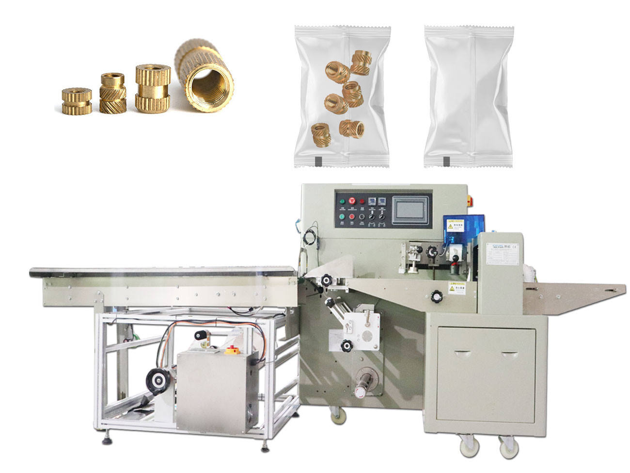 3KW Automatic Packing Wrapping Machine Mechanical Parts PE Film