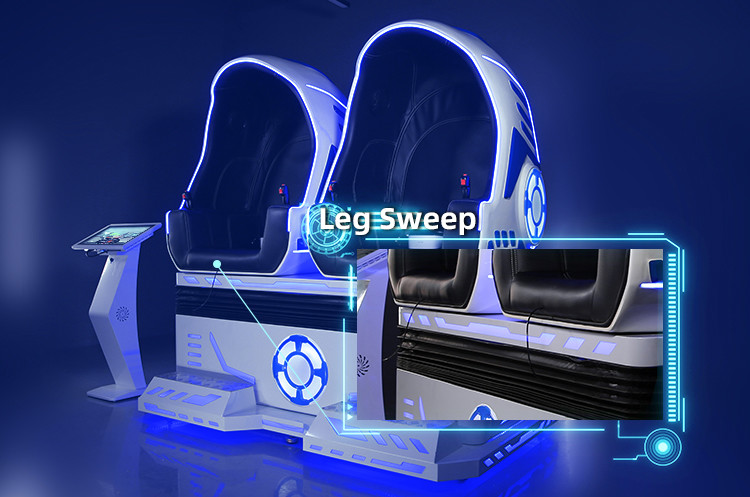 Game Egg 9D VR Cinema 2500W Motion Simulator Chair For 2 Seats