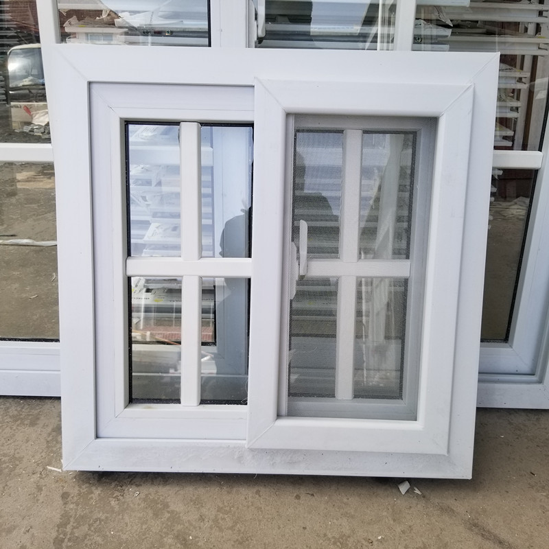 Plastic Frame Sliding UPVC Glass Window Double Glazed For Hotels