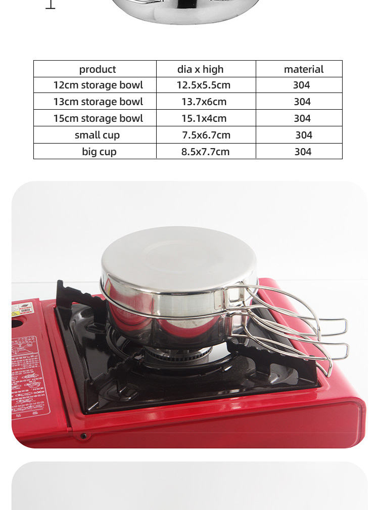 Lightweight Outdoor Cookware Set Nonstick For Family Hiking
