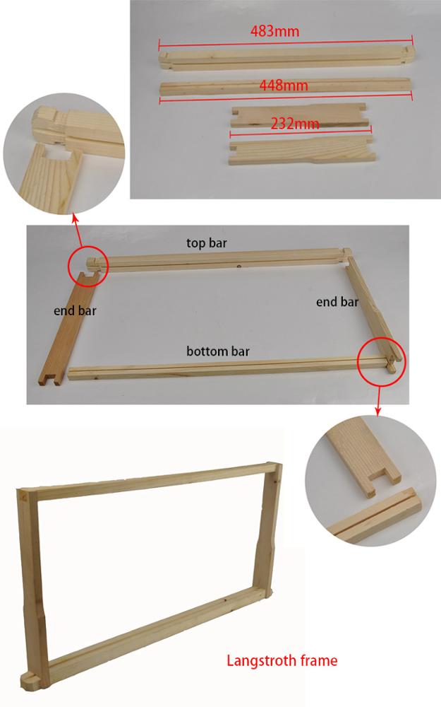 Uncoated Pine 48.3*44.8*23.2cm Assembled Deep Hive Frames