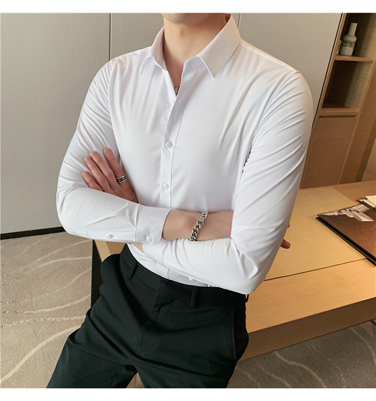 Formal Slim Fit Button Down Dress Shirts for Men Custom Breathable and Solid Colors
