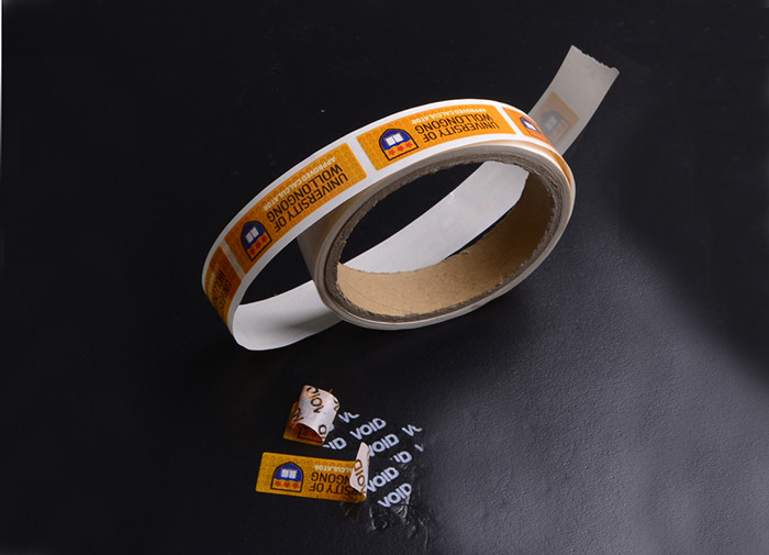 Custom high quality anti counterfeit void warranty seel labels stickers