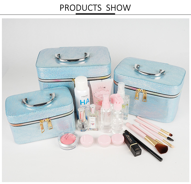 Case Shape dual Zipper Makeup Organizer Travel Bag