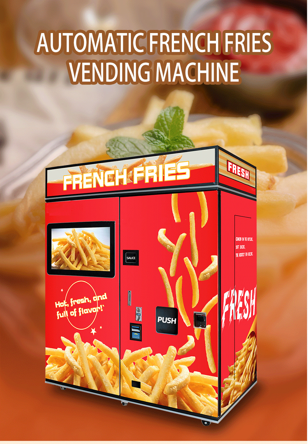 Automatic French Fries Portable Fried Snack Self Service Vending Machine