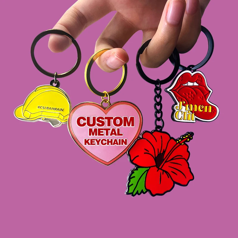 Enamel Customized Keyring Key Ring Keychains Holder Key Chains Custom