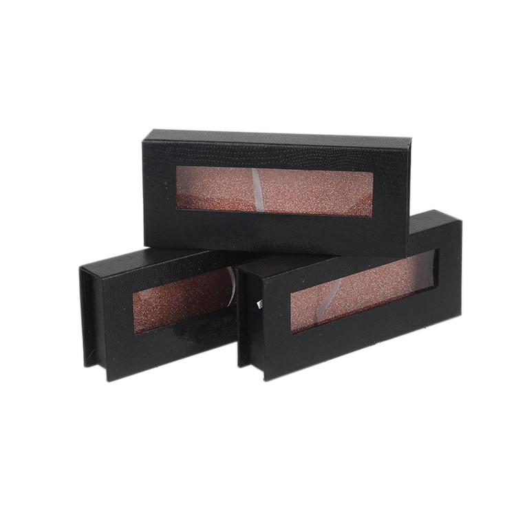 Empty Customized Own Logo Magnetic Close Paper Gift Eyelashes Box Packaging With Pvc Window