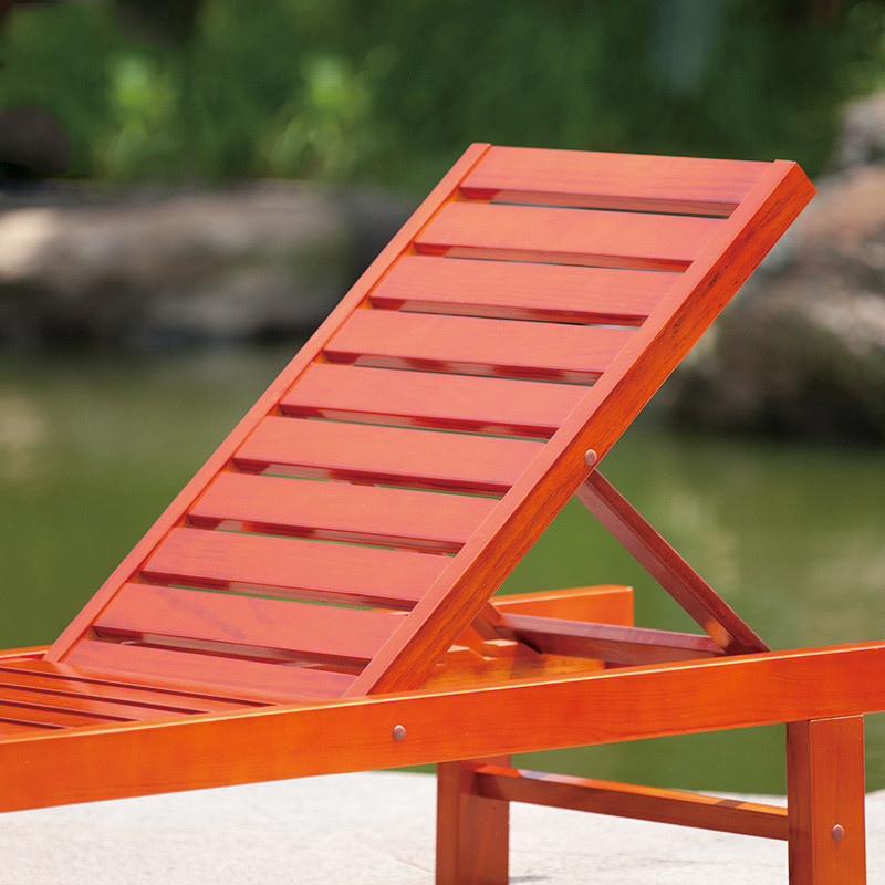 Beach Chair Solid Wooden Outdoor Furniture Folding Recliner Sofa For Hotel Swimming Pool