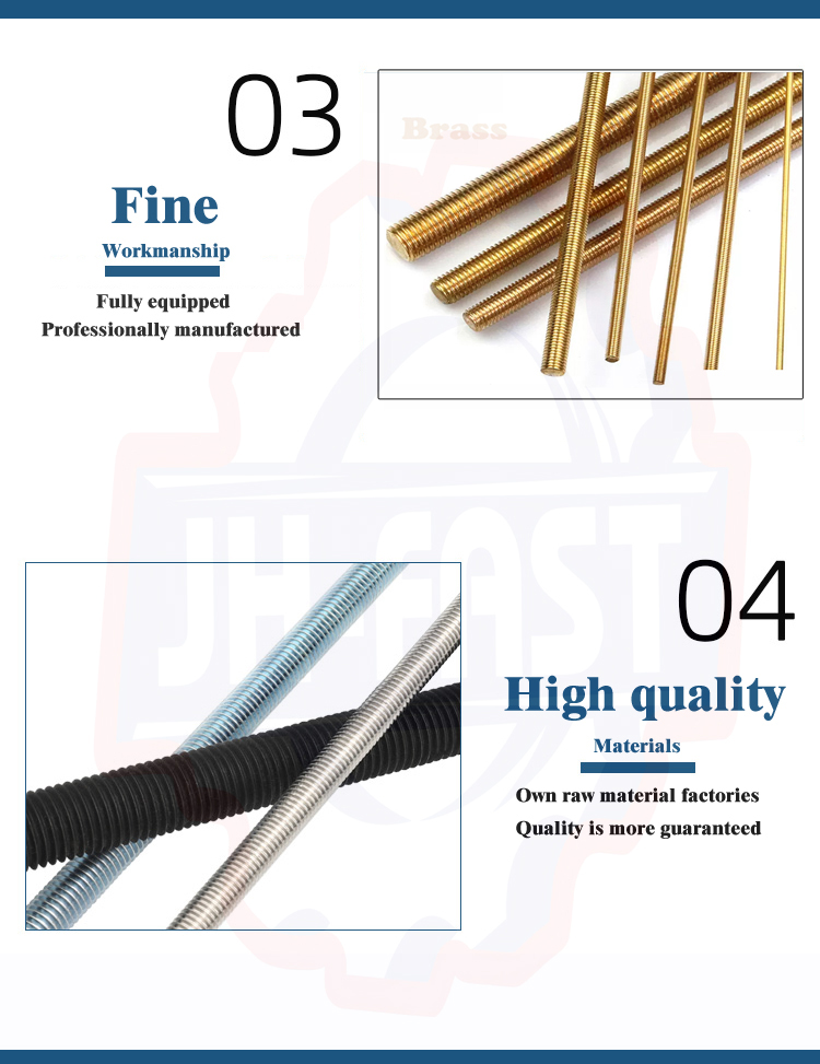 Full Threaded Bar M3 M5 M6 M8 M10 M12 M24 M36 SS304 SS 304 316 Threaded Rod for Healthcare