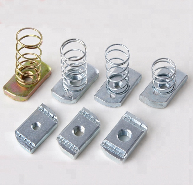 ISO DIN JIS ANSI ASTM BS GB Standard Blue White Zinc Plated M8 M10 M12 Carbon Steel Spring Nuts for Fastening Solutions