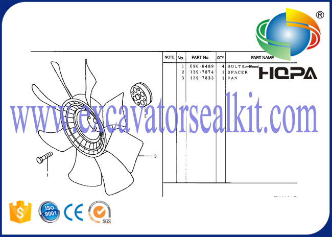CAT 308B 4M40 Cooling Fan 139-7787 201-3901