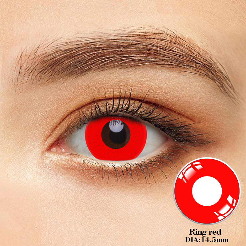 Soft Color Cosplay Red Contact Lenses Halloween Eye 14.5mm dia