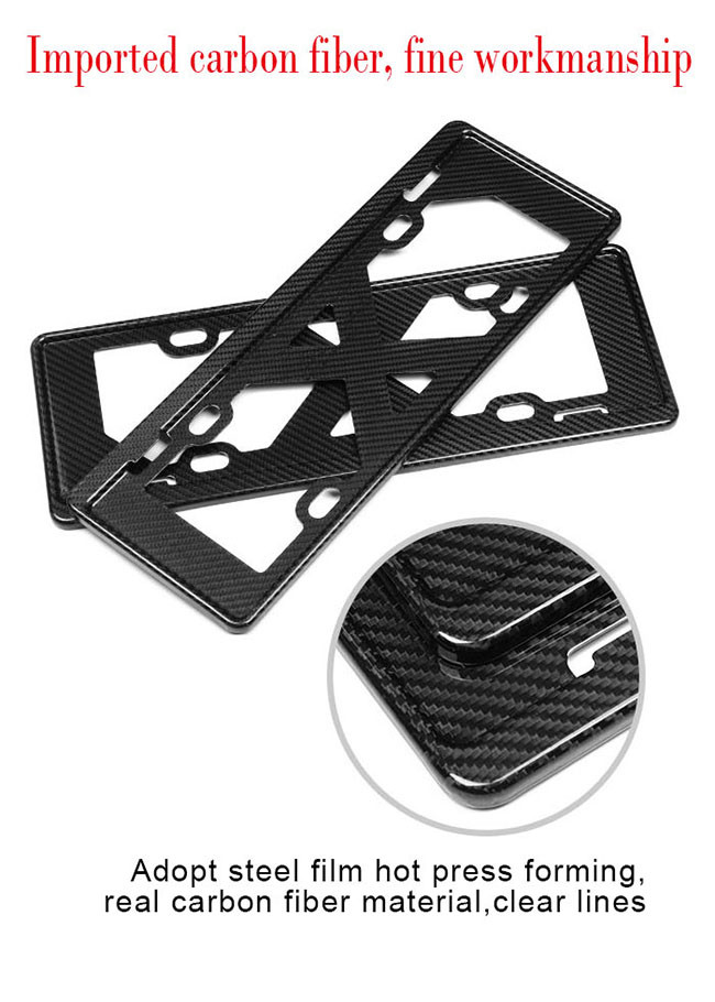 Customized Size Lightweight Slim Carbon Fiber License Plate Frame