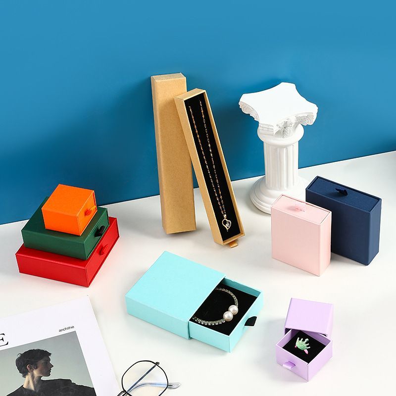 Slider Drawer Box Cardboard Jewelry Set Earrings Necklace Packaging Paper Box