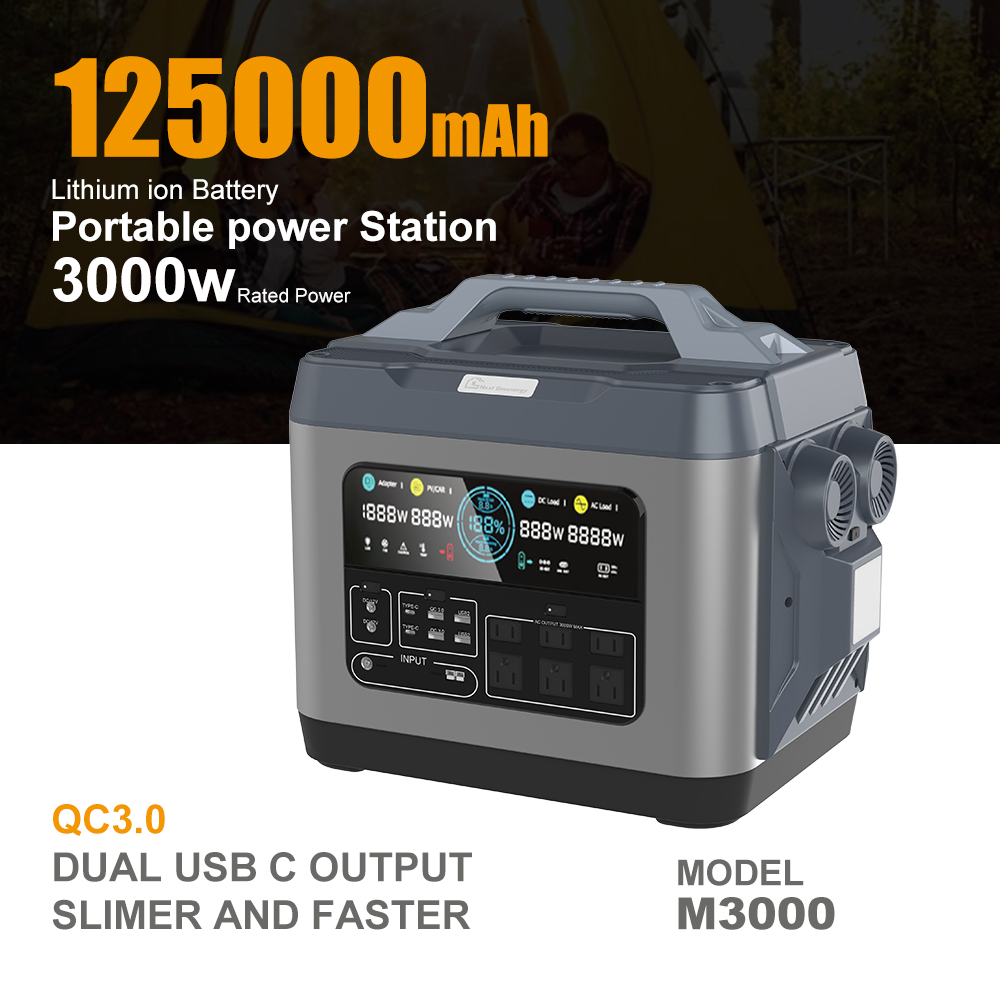 Type C NextGreenergy 3000W All in One Solar Portable Power Station for Outdoor and Home