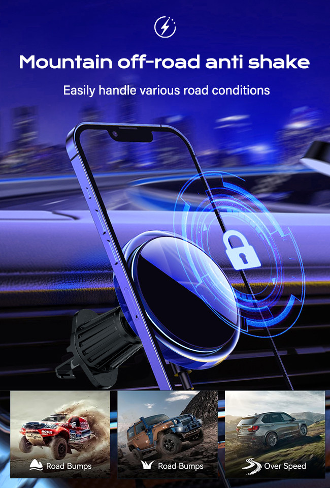 Customizable RGB Lights And Strong Magnetic Attraction Magnetic Car Mount For Automotive With Artistic Look