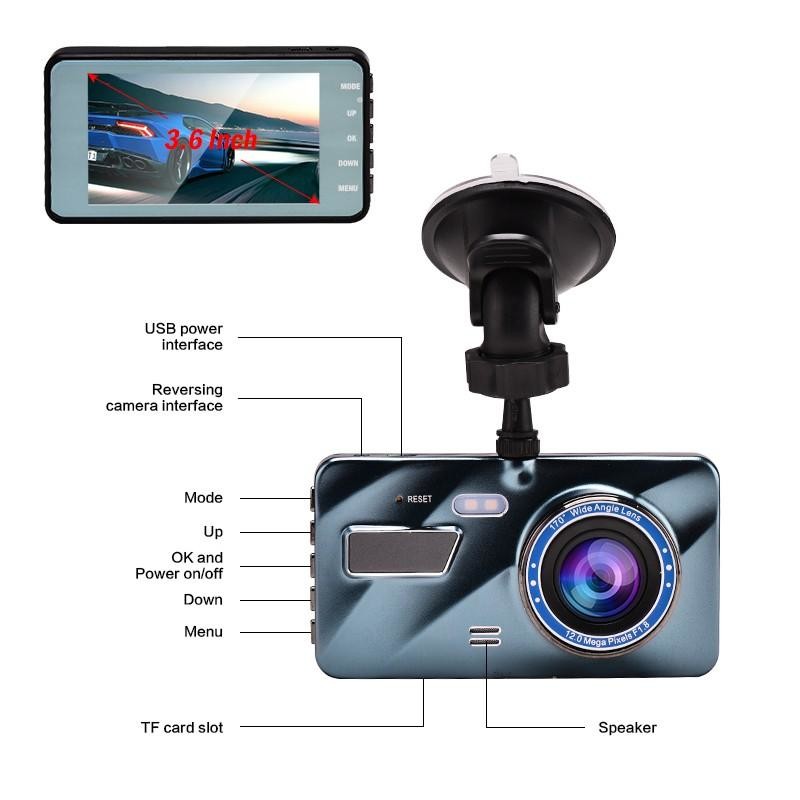 Dual Lens Car DVR Camera Rechargeable Dash Cam 1080FHD With G-Sensor Motion Detection