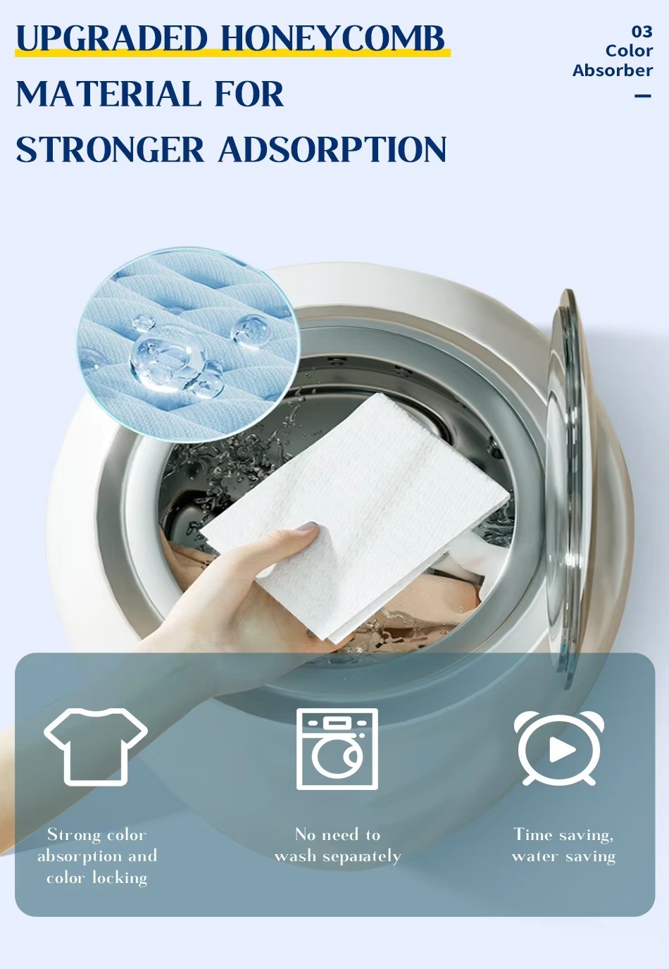 Light Weight Color Grabber Laundry Sheets Biodegradable Dye Trapping Laundry Sheets