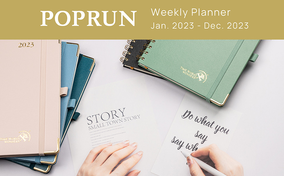 Hardcover Spiral 2023 Weekly Planner 6.5"x8.5" Daily Weekly Schedule Light Green