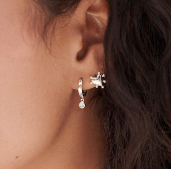 Heart Shape Pearls Stud Earrings Handmade In 925 Sterling Silver 14K Gold For Girls Fashion Fine Jewelry