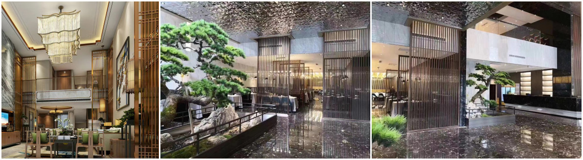 Screen Stainless Steel Hotel Furniture Frosted Decorative Room Partition