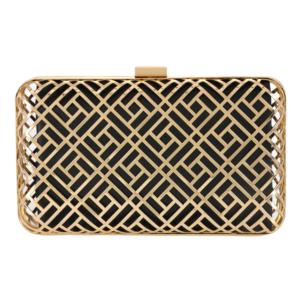 Metal Geometric Patterns Hollow Out Clutch Frame