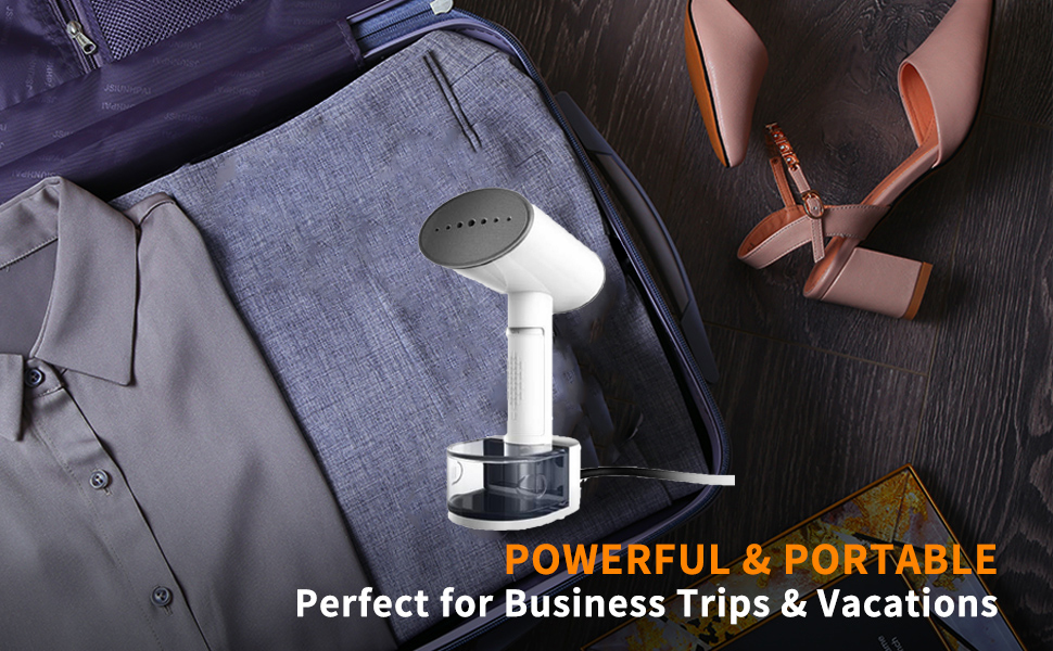 Travel Garment Steamer 2000W Handheld with Hair Brush Accessories and Steam Ironing